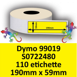 Rotolo di Etichette Compatibie a Trasferimento Termico per Dymo 99019 S0722480 mm 190 X 59 110 Etichette Colore Giallo
