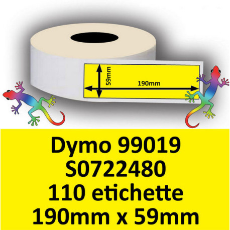 Rotolo di Etichette Compatibie a Trasferimento Termico per Dymo 99019 S0722480 mm 190 X 59 110 Etichette Colore Giallo