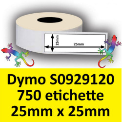 Rotolo di Etichette Compatibie a Trasferimento Termico per Dymo S0929120 mm 25 X 25 750 Etichette Permanente