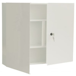 Armadietto Vuoto in metallo colore bianco,  serratura con chiave cm 60 x 50 x 12,5