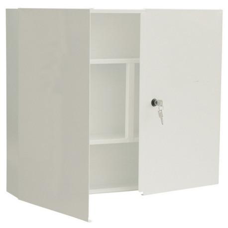 Armadietto Vuoto in metallo colore bianco,  serratura con chiave cm 60 x 50 x 12,5