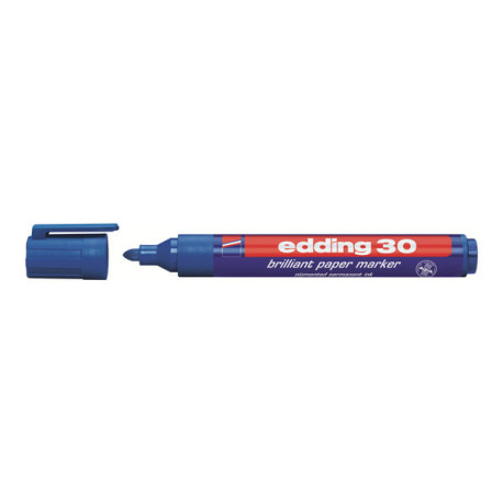 edding 30 brilliant paper - Marcatore - permanente - blu - inchiostro pigmentato base acqua - 1.5-3 mm