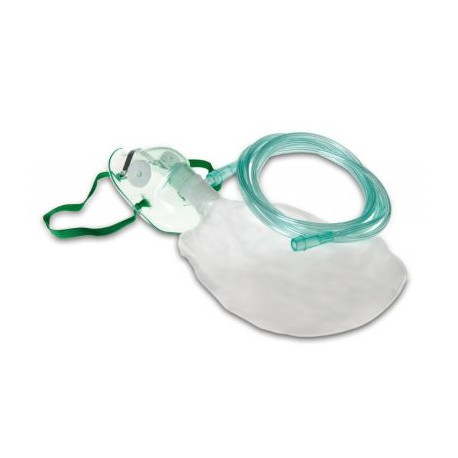 Maschera per ossigenoterapia con tubo lungoe reservoir