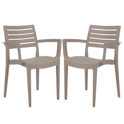 Sedia Firenze - con braccioli - 59 x 51 x 80 cm - polipropilene - juta - Grandsoleil - conf. 2 pezzi