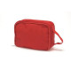 Borsa in nylon colore Rosso con chiusura a zip centrale,maniglia e velcro posteriore cm 24 x 17 x 8