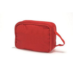 Borsa in nylon colore Rosso con chiusura a zip centrale,maniglia e velcro posteriore cm 24 x 17 x 8