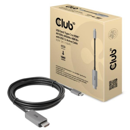 Club3D Cavo attivo USB Gen2 Type-C a HDMI 3 metri