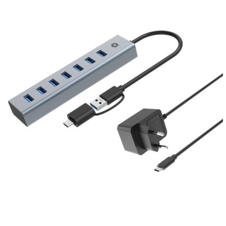 Conceptronic HUB USB 3.0 7 PORTE con alimentatore, 5Gbps, USB-A x 7