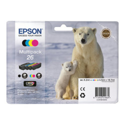 Epson 26 Multipack - Confezione da 4 - nero, giallo, ciano, magenta - originale - cartuccia d'inchiostro - per Expression Premi