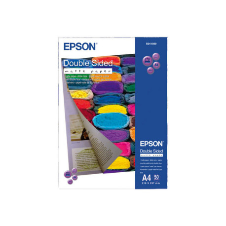 Epson Double-Sided Matte Paper - Opaca - A4 (210 x 297 mm) - 178 g/m² - 50 fogli Carta - per Epson L6190- EcoTank ET-2850, 2851