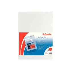 Esselte De Luxe - Cartella a L - per A4, 220 x 300 mm - trasparente (pacchetto di 50)