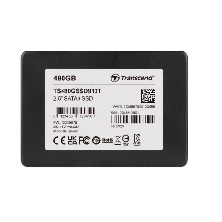 Transcend - SSD 2.5' da 480GB, SATA3, 3D TLC Enterprise