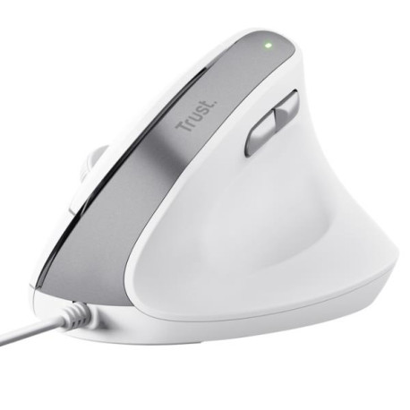 Trust BAYO II MOUSE ERGONOMICO VERTICALE - 50% PLASTICA RICICLATA - BIANCO