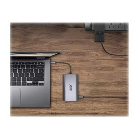 Acer 12-In-1 Type-C Adapter - Docking station - USB-C - 2 x HDMI, DP - GigE - per Chromebook 51X- Extensa 15- Nitro 5- Predator