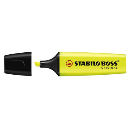 Evidenziatore Stabilo Boss Original giallo ricaricabile di lunga durata fuoroscente universale (conf.10)