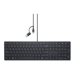 Dell Wired Collaboration Keyboard KB525C - Tastiera - USB, USB-C - QWERTY - italiana - nero - con 3 anni di Advanced Exchange S