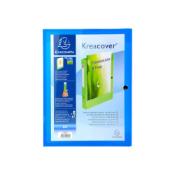 Exacompta Kreacover - Cartella a scatola - larghezza dorsale 40 mm - per A4 - blu trasparente