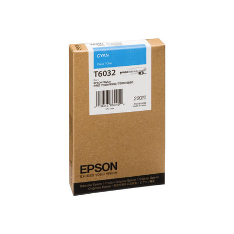 Epson T6032 - 220 ml - ciano - originale - cartuccia d'inchiostro - per Stylus Pro 7800, Pro 7880, Pro 9800, Pro 9880