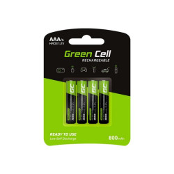 Green Cell Rechargeable - Batteria 4 x AAA - NiMH - 800 mAh