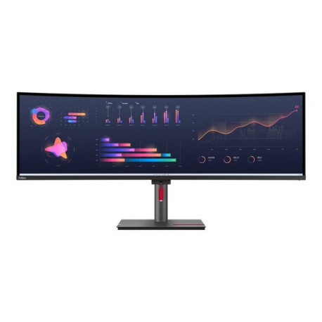 Lenovo ThinkVision P49w-30 - Monitor a LED - curvato - 49" - 5120 x 1440 @ 60 Hz - IPS - 350 cd/m² - 2000:1 - DisplayHDR 10 - 4