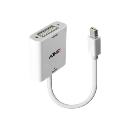 Lindy - Adattatore video - Mini DisplayPort (M) a DVI (F) - DisplayPort 1.1 - 18 cm - convertitore passivo - nero