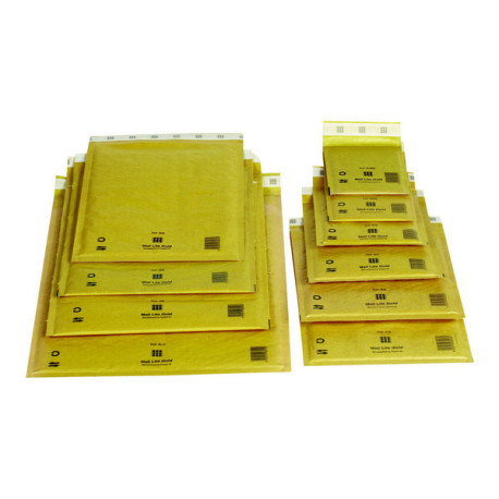 Mail Lite G/4 - Busta postale - 240 x 330 mm - rettangolare - estremità aperta - autoadesiva - pluriball - oro - pacco da 50