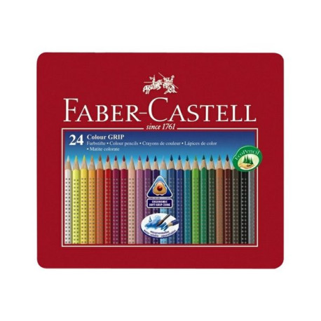 Faber-Castell GRIP 2001 - Pastello colorato - colori assortiti (pacchetto di 24)