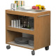 Carrello angolo Ristoro - su ruote - 70x43,8x73 cm - bianco/noce chiaro - Artexport