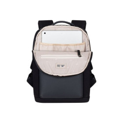 Riva Case Cardiff 8521 - Zaino - poliuretano, tela, similpelle, 100% cotone - nero - 13.3"