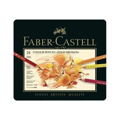 Faber-Castell Polychromos - Pastello colorato - colori assortiti - 3.8 mm (pacchetto di 24)