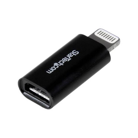 StarTech.com Adattatore connettore dongle Micro USB ad Apple Lightning a 8 pin per iPhone / iPad / iPod - Nero - Adattatore Lig