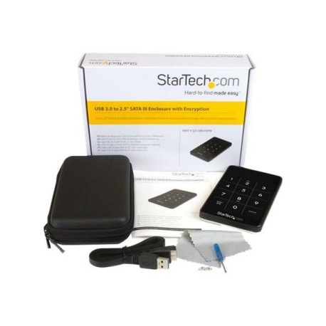 StarTech.com Box Esterno HDD per disco rigido SATA III 2.5" USB 3.0 - Involucro Esterno SATA criptato AES 256-bit - Box esterno