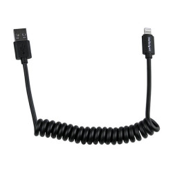 StarTech.com Cavo connettore Lightning a 8 pin Apple a USB a spirale da 60 cm per iPhone / iPod / iPad - Nero (USBCLT60CMB) - C