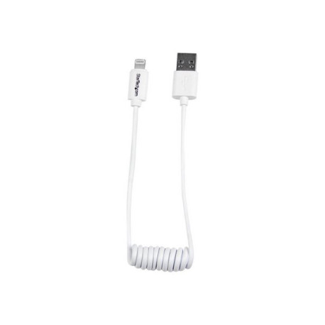 StarTech.com Cavo USB a Lightning a spirale da 0,3m - bianco - Certificato Apple MFi - Cavo Lightning - USB maschio a Lightning