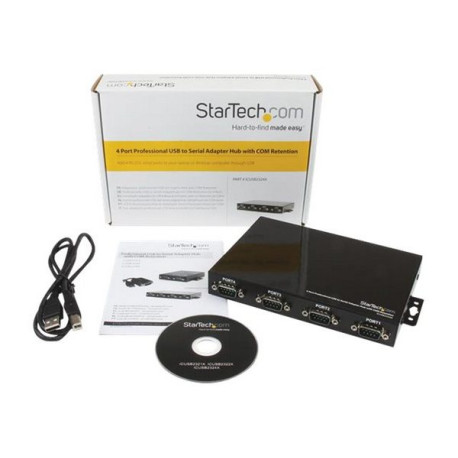 StarTech.com Hub adattatore USB a seriale 4 porte, con interfaccia COM e possibilità di montaggio a parete - Scheda seriale - U