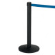 Colonnina segnapercorso Alfa nera - altezza 95 cm - nastro retrattile blu da 200 cm - Medial