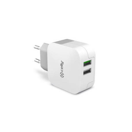 Celly - TC2USBTURBO - 2 USB-A Wall Charger 17W TURBO