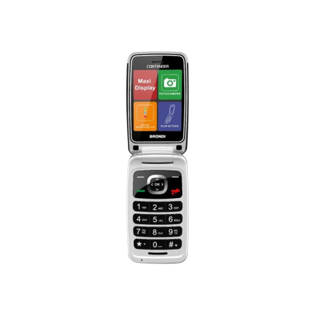 Brondi Contender - Telefono con funzionalità - dual SIM - microSD slot - display LCD - rear camera 1,3 MP - bianco