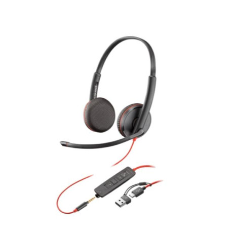 Cuffie e Auricolari - Poly Blackwire 3225 USB-CA + AUX 3,5 mm