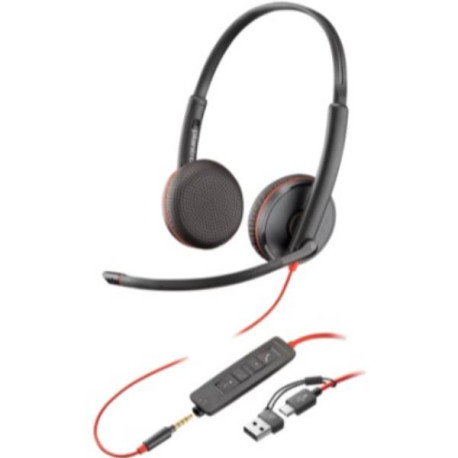 Cuffie e Auricolari - Poly Blackwire 3225 USB-CA + AUX 3,5 mm (SFUSE)