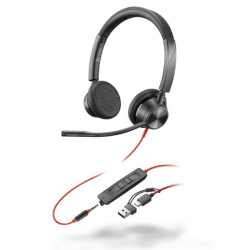 Cuffie e Auricolari - Poly Blackwire 3325 USB-CA + AUX 3,5 mm MS