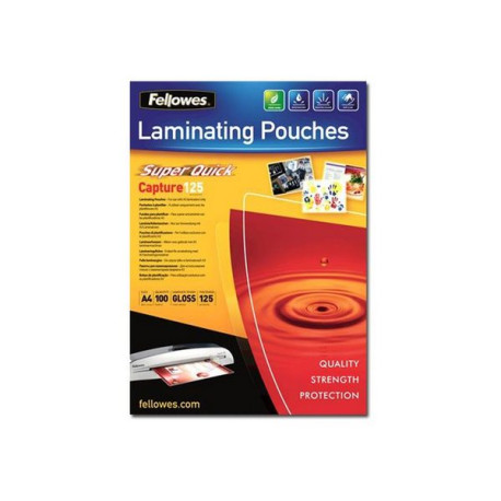 Fellowes Laminating Pouches SuperQuick Capture 125 micron - 125 micron - confezione da 100 - brillante - trasparente - A4 (210 