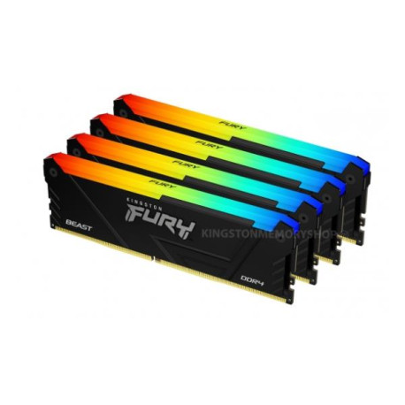 Kingston 128GB (4x32GB) DDR4 3200MTs CL16 FURY Beast RGB Black XMP