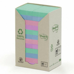 Foglietti Post-it in carta riciclata al 100 38 mm x 51 mm 24 blocchetti da 100 fogli colori assortiti