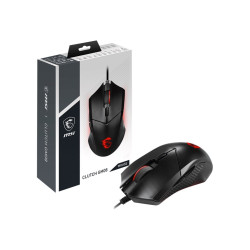 MSI Clutch GM08 - Mouse - per destrorsi e per sinistrorsi - ottica - 6 pulsanti - cablato - USB - nero