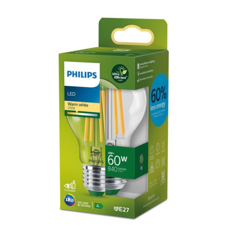 Philips 4 W, E27, 2700K, Warm white, 840 lm