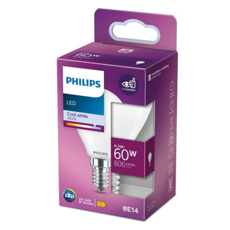 Philips LED Oliva e sfera 6,5 W - 60 W E14 Bianca fredda