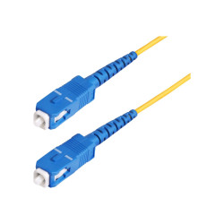 StarTech.com 100m (328ft) SC to SC (UPC) OS2 Single Mode Simplex Fiber Optic Cable, 9/125µm, 40G/100G, Bend Insensitive, Low In