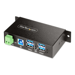 StarTech.com 4-Port Managed USB Hub with 4x USB-A, Heavy Duty with Metal Industrial Housing, ESD & Surge Protection, Wall/Desk/