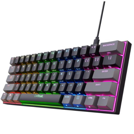 Trust - GXT 867 ACIRA TASTIERA MECCANICA DA GAMING MINI (60%) CON ILLUMINAZIONE RGB - NERO IT